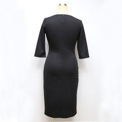 Sexy Women Deep V Neck Split Pencil Dresses-STYLEGOING