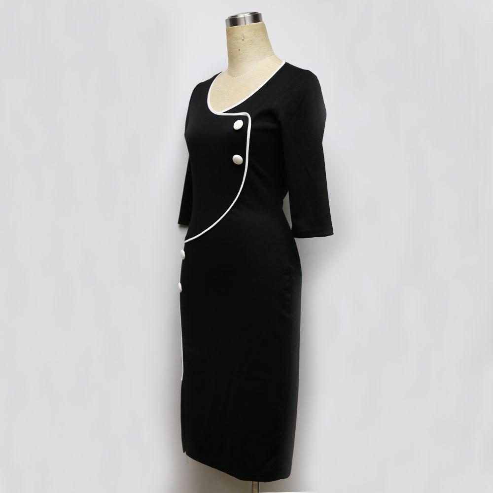 Sexy Women Deep V Neck Split Pencil Dresses-STYLEGOING