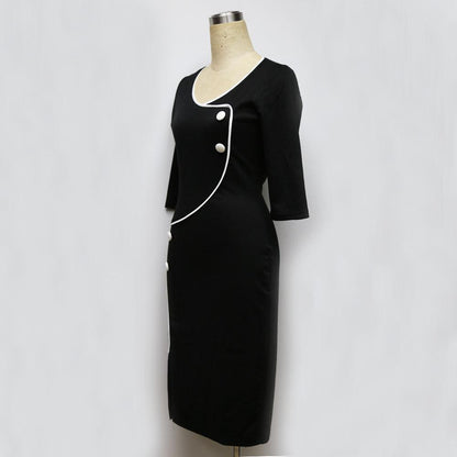 Sexy Women Deep V Neck Split Pencil Dresses-STYLEGOING