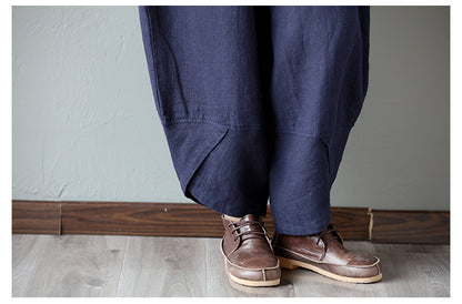 Vintage Linen Wide Legs Pants for Women