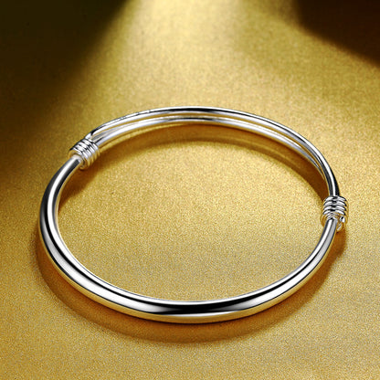 Fashion Shiny Adjustable End Sterling Sliver Bracelet for Mother