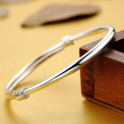 Fashion Shiny Adjustable End Sterling Sliver Bracelet for Mother