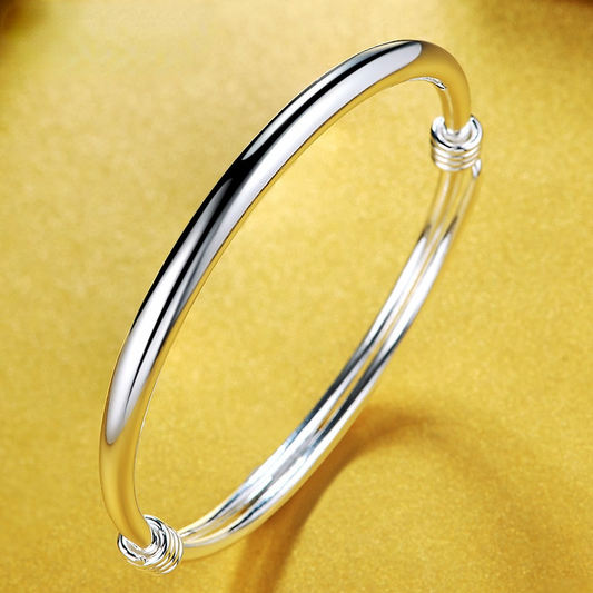Fashion Shiny Adjustable End Sterling Sliver Bracelet for Mother