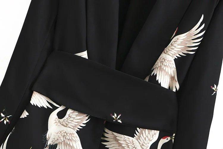Summer Red-crowned Crane Ankle Length Pans and Blazer Suits-STYLEGOING
