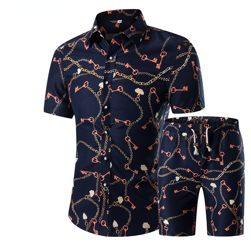 Summer Plus Sizes Short Sleeves T Shirts and Pants Sets for Men
