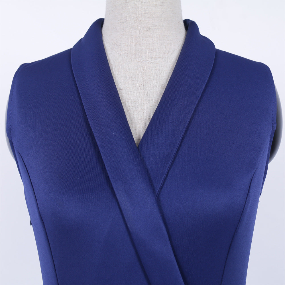 Summer Polk Dot Office Lady Blazer Sheath Dresses