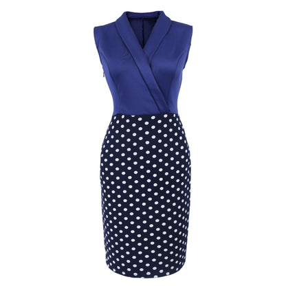 Summer Polk Dot Office Lady Blazer Sheath Dresses
