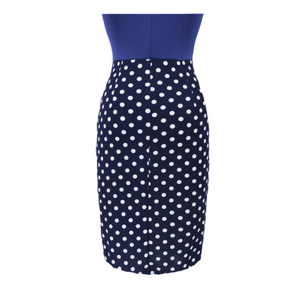 Summer Polk Dot Office Lady Blazer Sheath Dresses