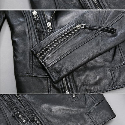 Cool Sheep Skin Motorcycle Short Jackets for Women