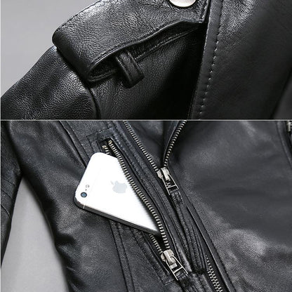 Cool Sheep Skin Motorcycle Short Jackets for Women