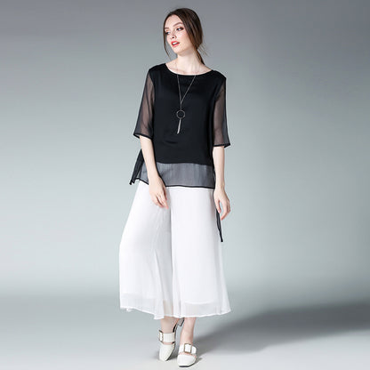Fairy Summer Chiffon Plus Sizes Women Shirts