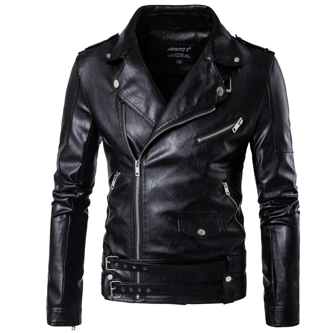Black PU Leather Motocycle Jackets for Men