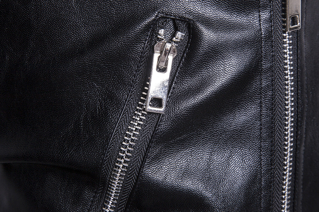 Black PU Leather Motocycle Jackets for Men