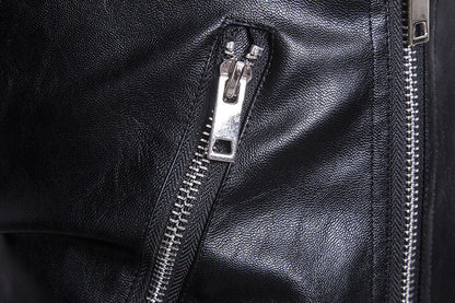 Black PU Leather Motocycle Jackets for Men