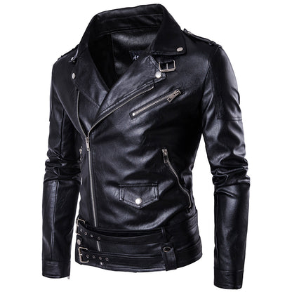 Black PU Leather Motocycle Jackets for Men