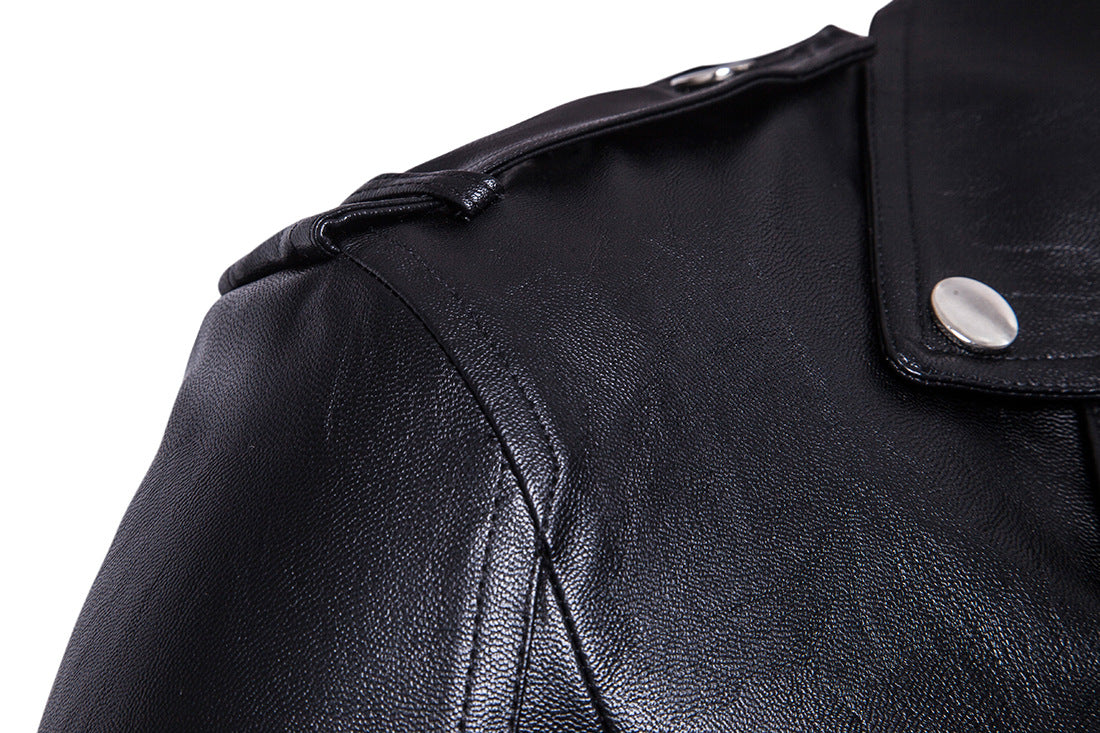 Black PU Leather Motocycle Jackets for Men