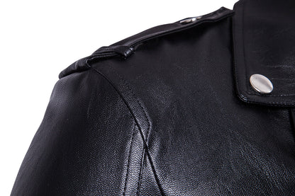 Black PU Leather Motocycle Jackets for Men
