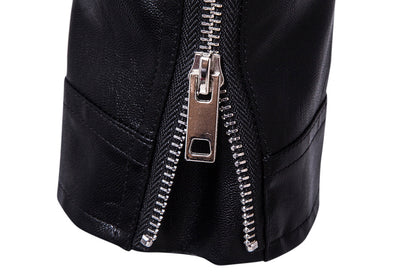 Black PU Leather Motocycle Jackets for Men
