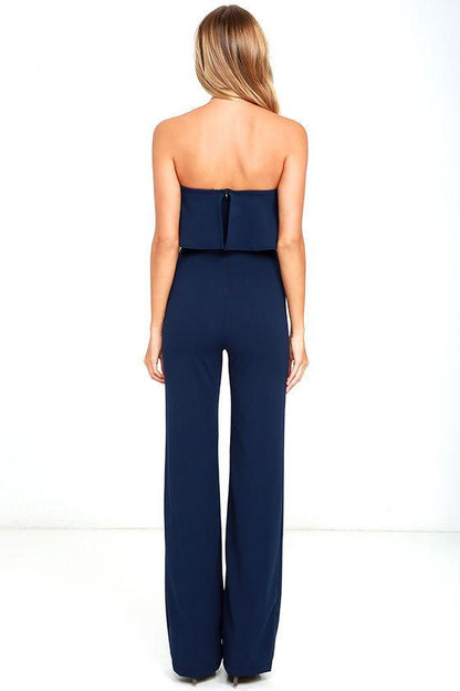 Women Strapless Sexy Long Jumpsuits-STYLEGOING