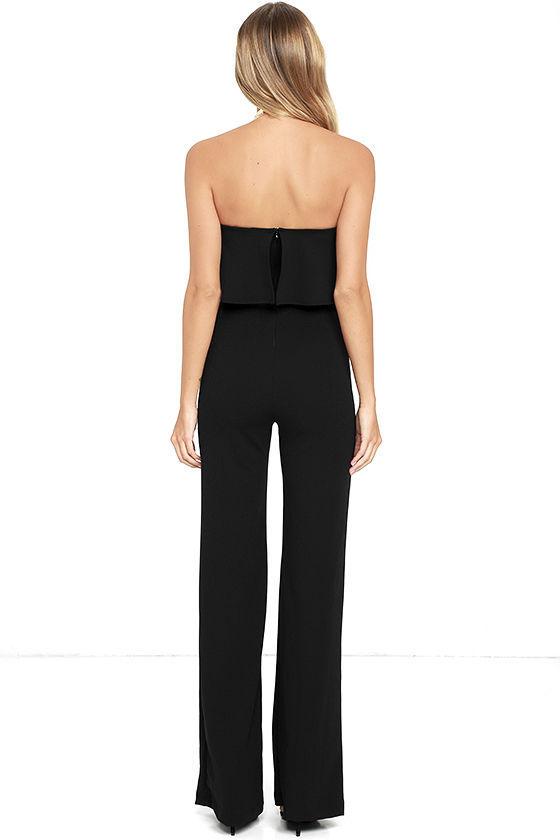 Women Strapless Sexy Long Jumpsuits-STYLEGOING