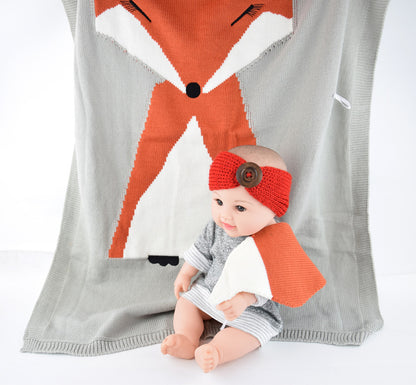 Cute Fox Design Kids Knitted Blankets