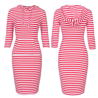 Women Fashion 3/4 Length Sleeves Fall Tight Short Dresses--Free Shipping at meselling99