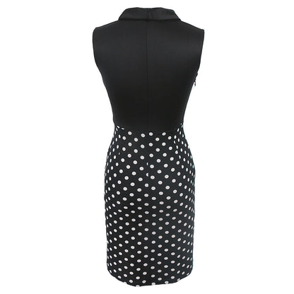 Summer Polk Dot Office Lady Blazer Sheath Dresses