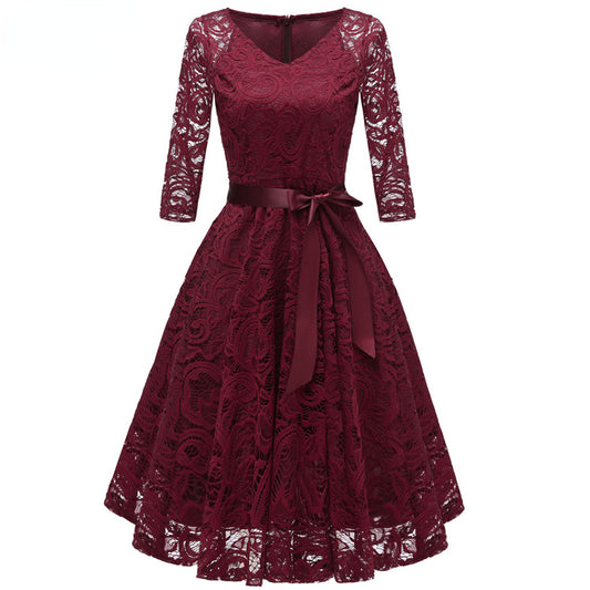 Elegant Long Sleeves Lace Dresses