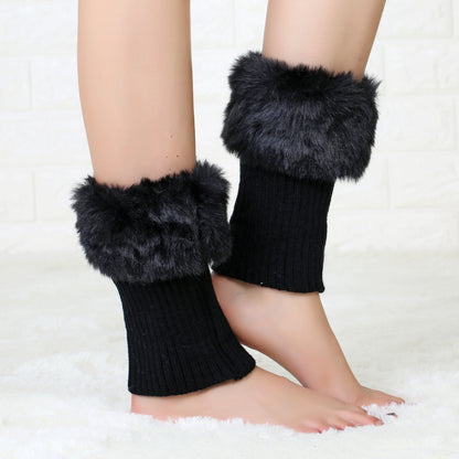 2 Pairs/set Knitted Fur Boot Covers for Women