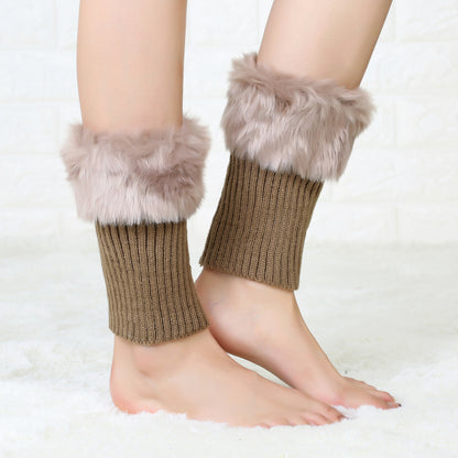2 Pairs/set Knitted Fur Boot Covers for Women