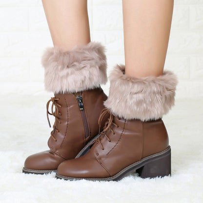 2 Pairs/set Knitted Fur Boot Covers for Women
