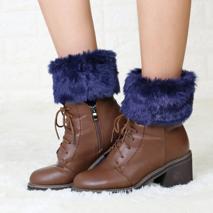 2 Pairs/set Knitted Fur Boot Covers for Women