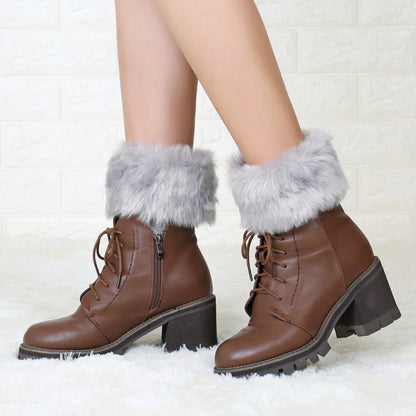 2 Pairs/set Knitted Fur Boot Covers for Women