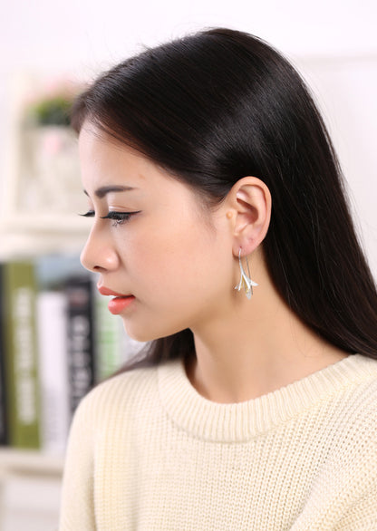 Fashion Silver Flower Design Women Earrings
