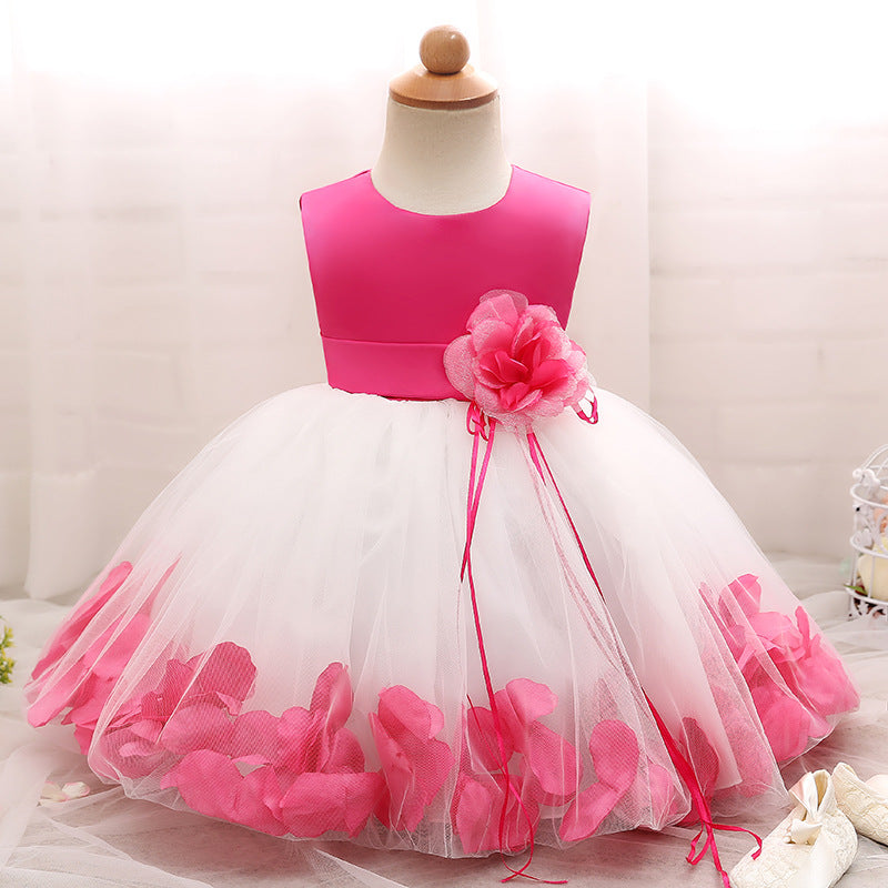 3D Flower Design Girls Princess Ball Gown Dresses