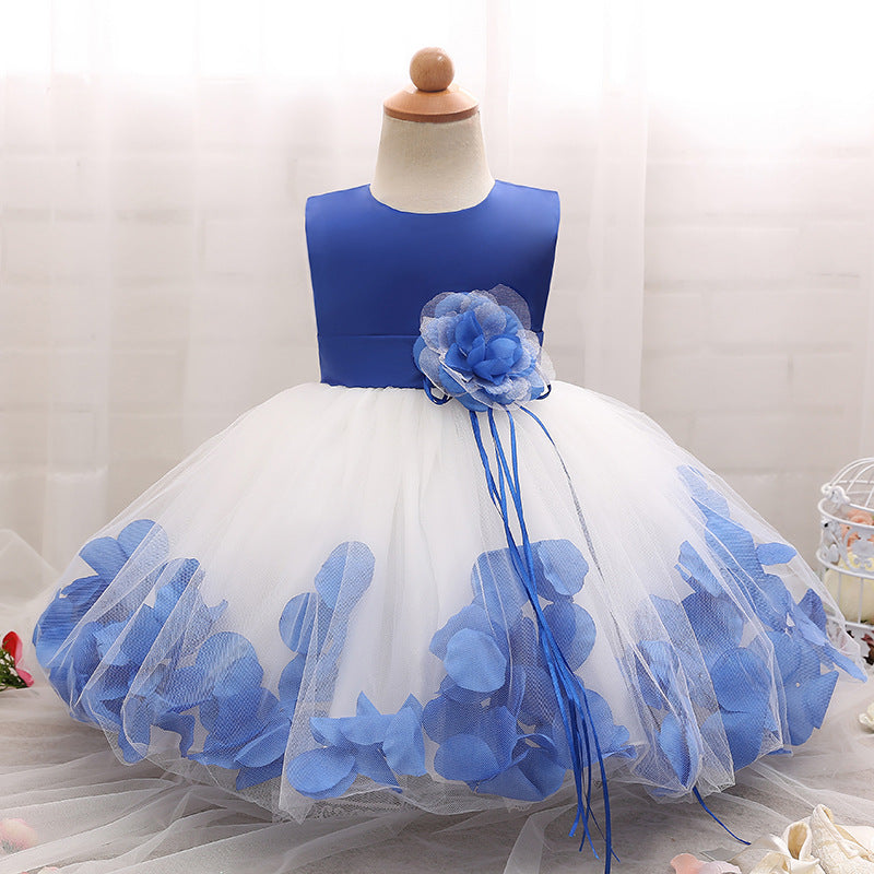 3D Flower Design Girls Princess Ball Gown Dresses