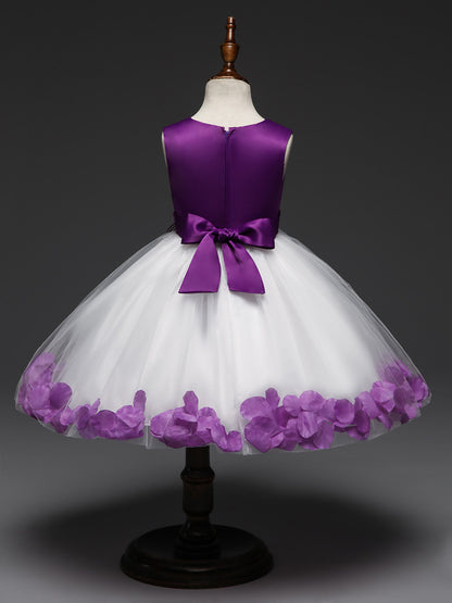 3D Flower Design Girls Princess Ball Gown Dresses