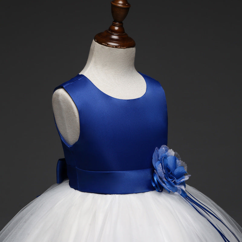 3D Flower Design Girls Princess Ball Gown Dresses