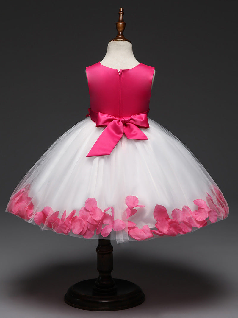 3D Flower Design Girls Princess Ball Gown Dresses