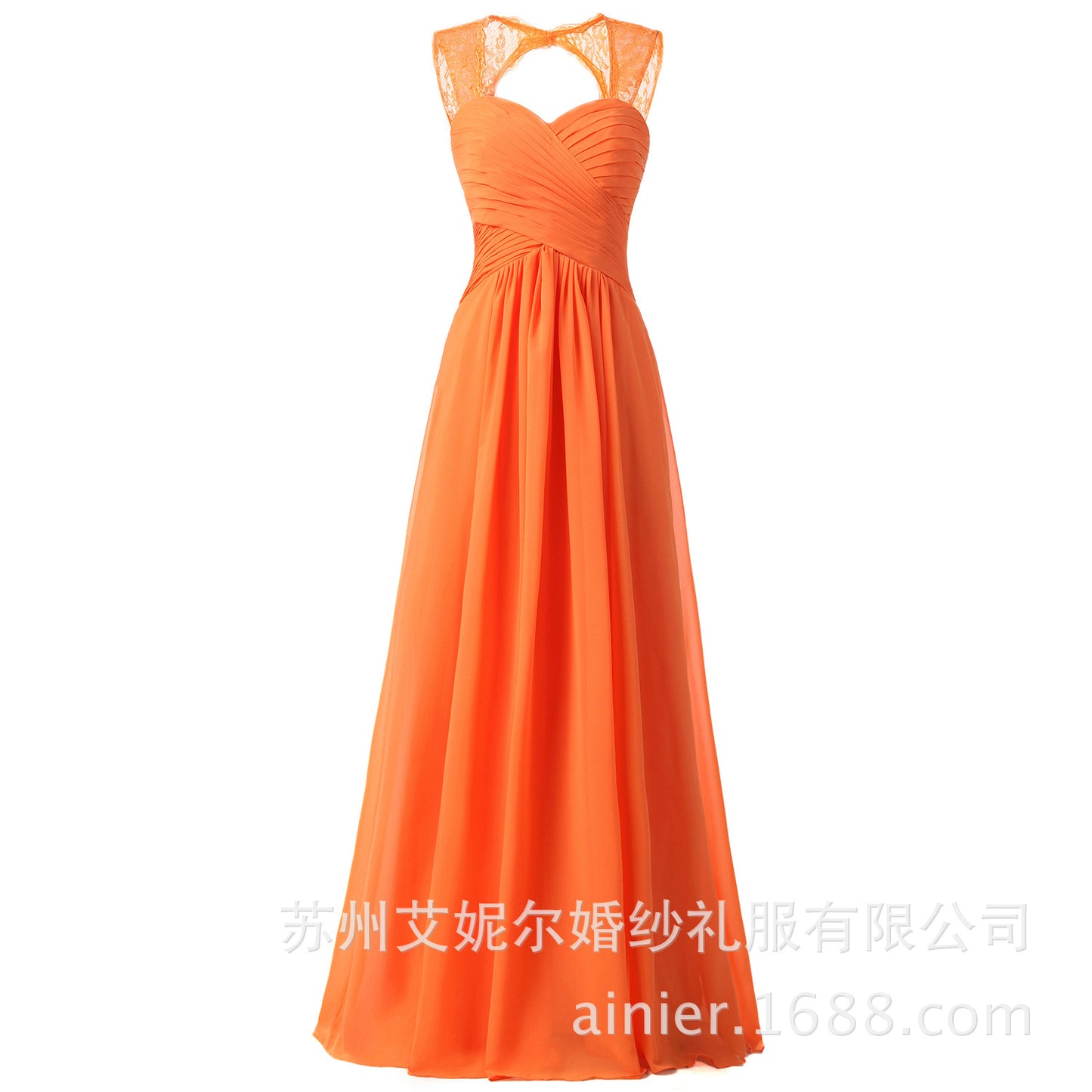 Women Elegant Sleeveless Lace Long Evening Dresses