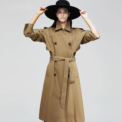 Elegant Fall Women Windbreak Long Overcoats