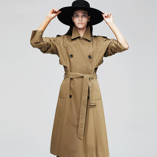Elegant Fall Women Windbreak Long Overcoats