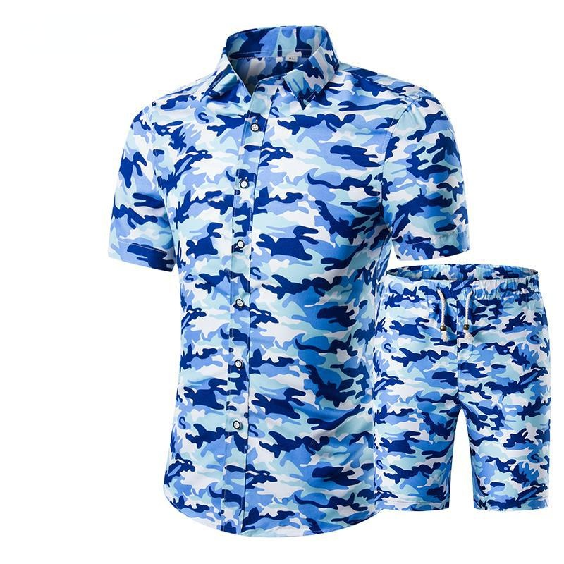Summer Plus Sizes Short Sleeves T Shirts and Pants Sets for Men