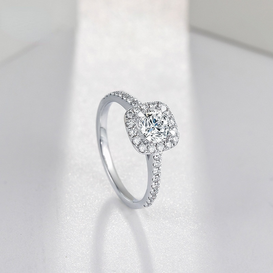 Fashion Square Shaped Sterling Sliver Rings for Women