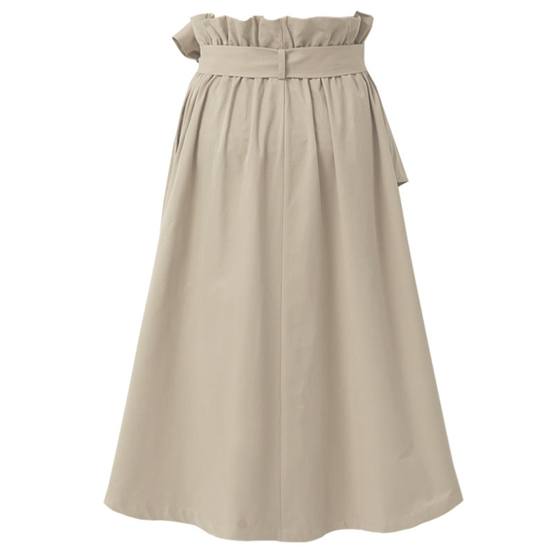 Casual Women High Waist Button Design A Line Skirts