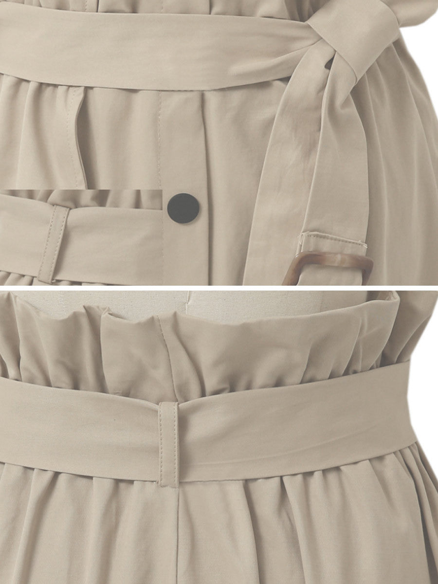 Casual Women High Waist Button Design A Line Skirts