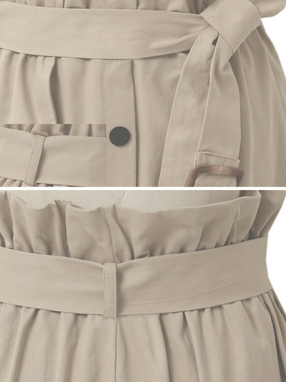 Casual Women High Waist Button Design A Line Skirts