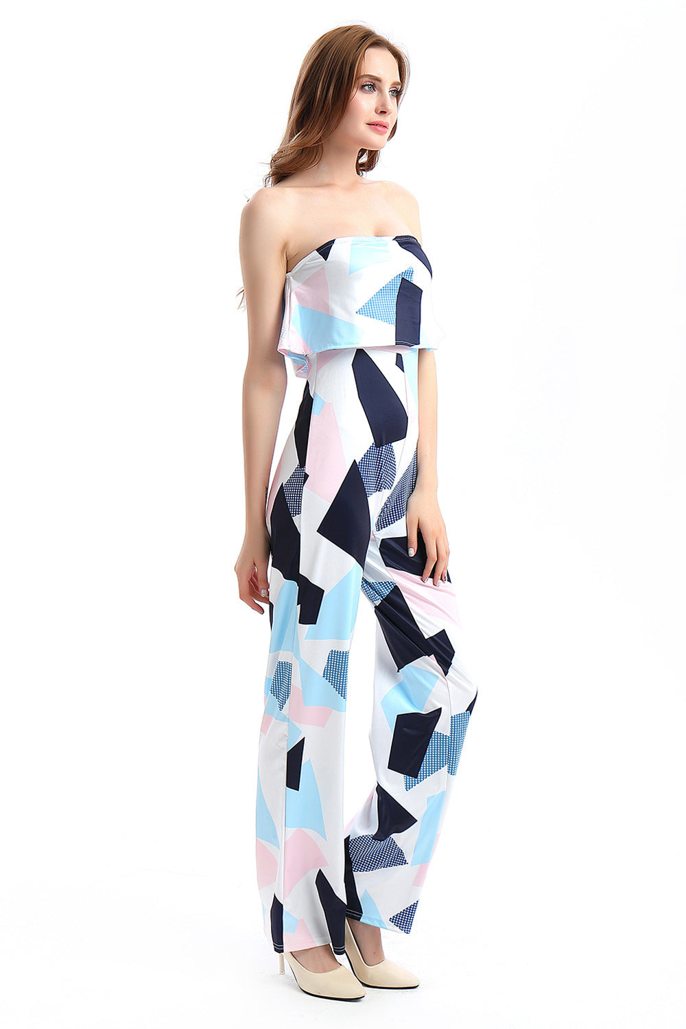 Fashion Off The Shoulder Floral Print Women Jumpsuits