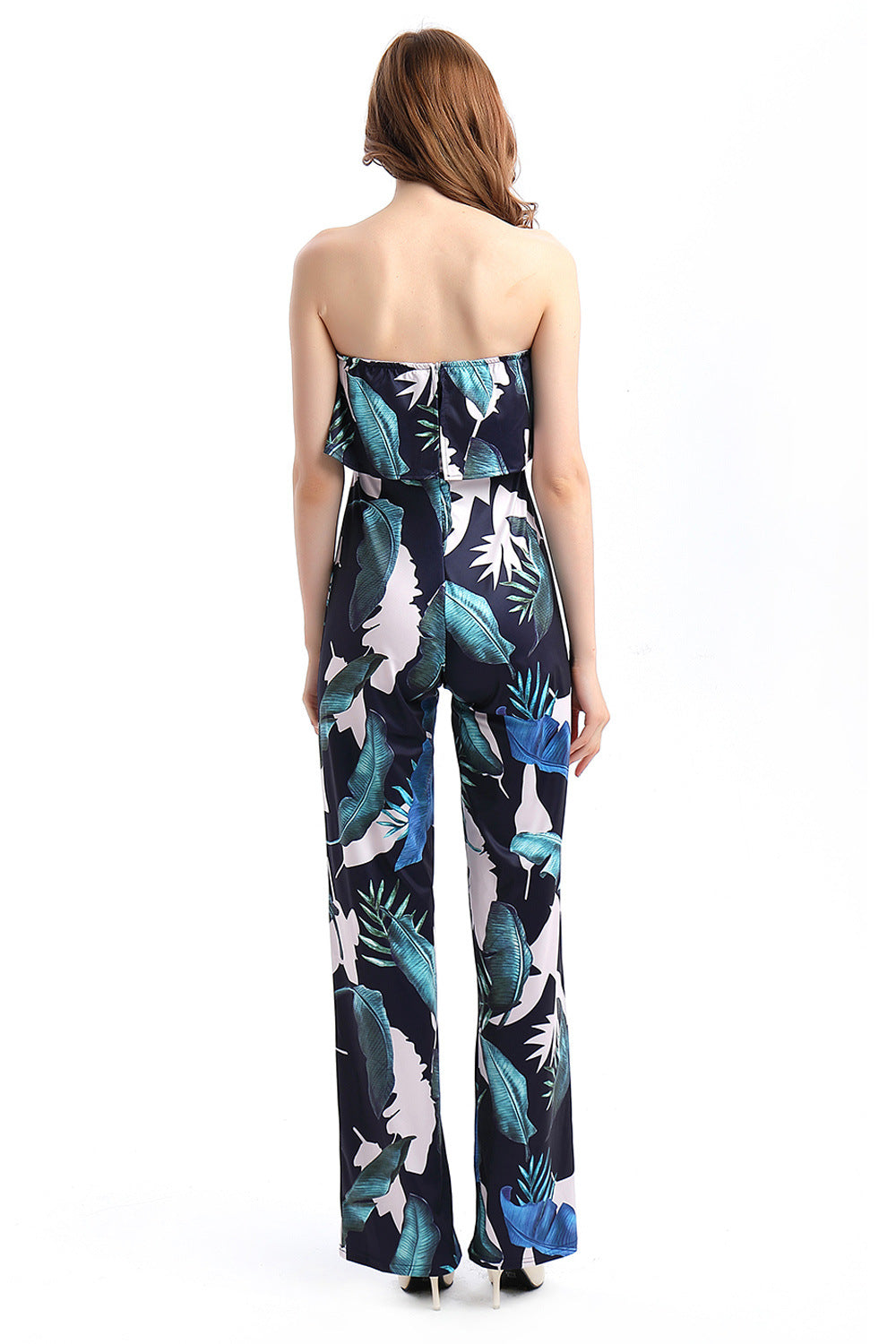 Fashion Off The Shoulder Floral Print Women Jumpsuits
