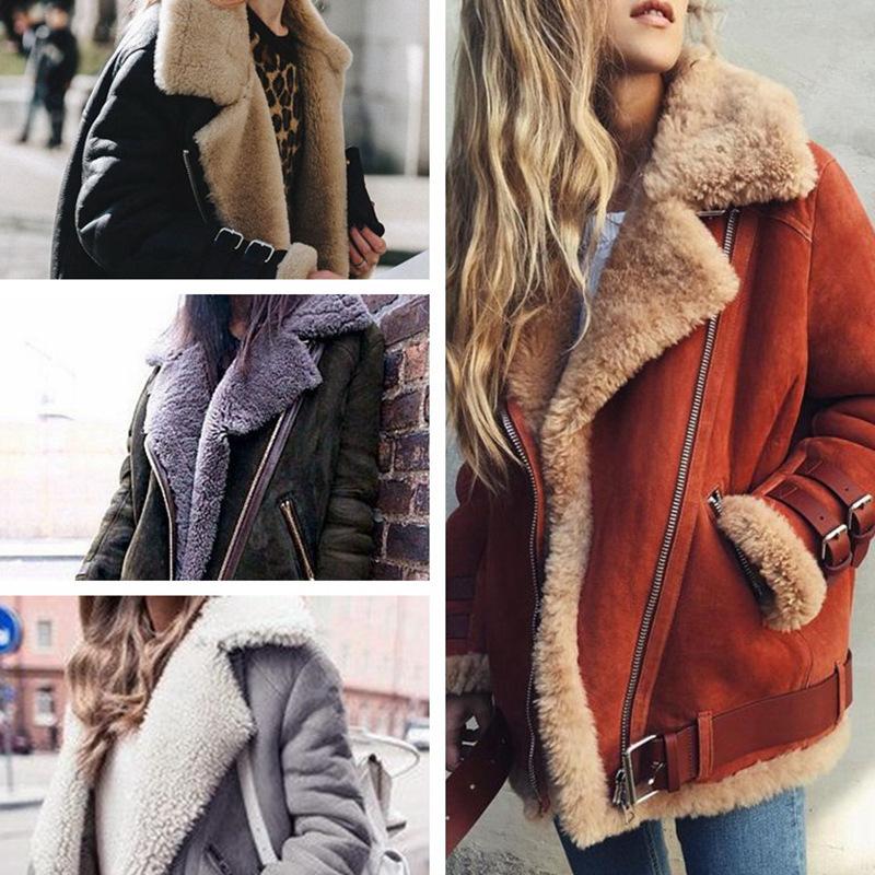 Women Winter Motocycle Wool Overcoat-STYLEGOING